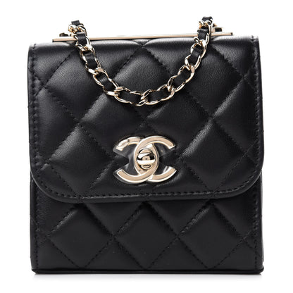 Chanel Lambskin Quilted Mini Trendy CC Chain Wallet Black 1 of 11