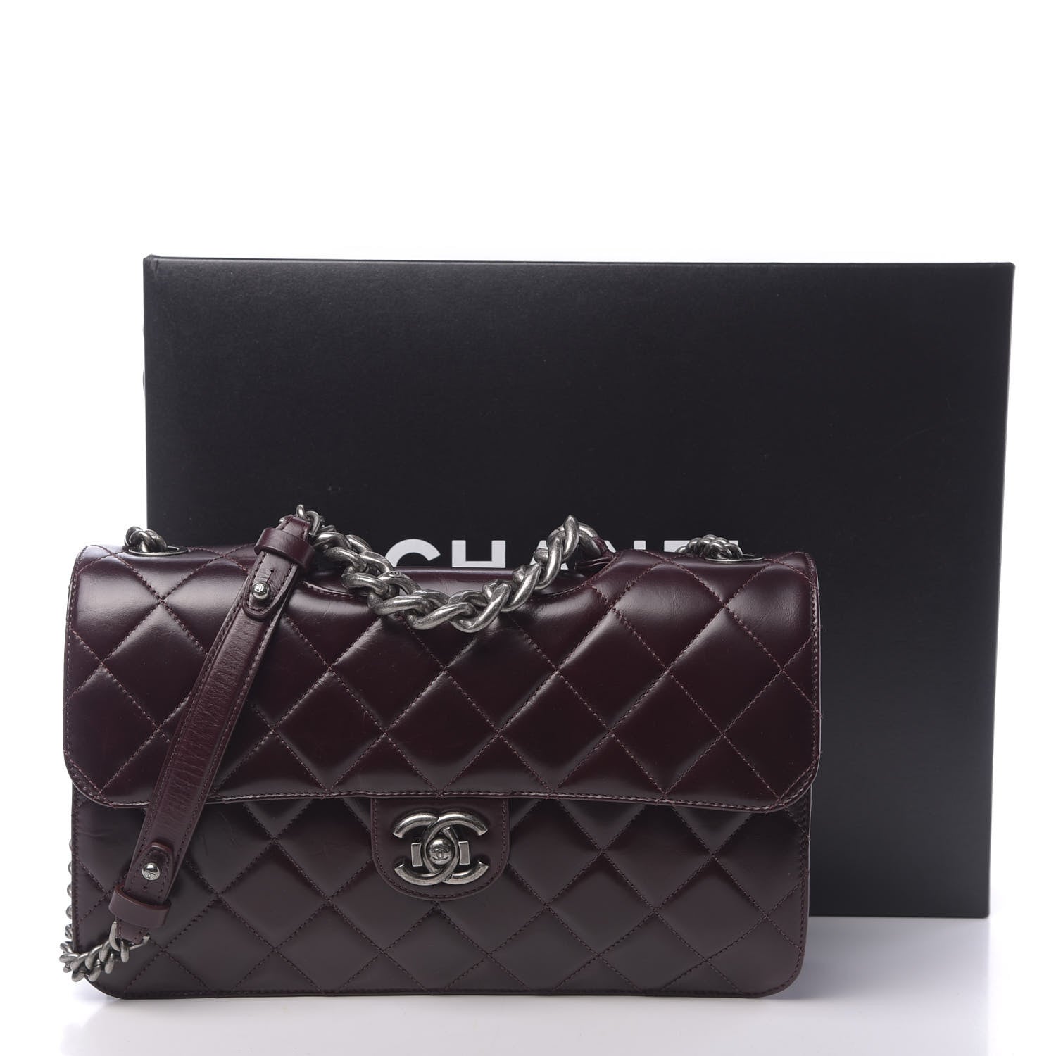 Chanel Calfskin Quilted Large Perfect Edge Flap Bordeaux 11 of 11