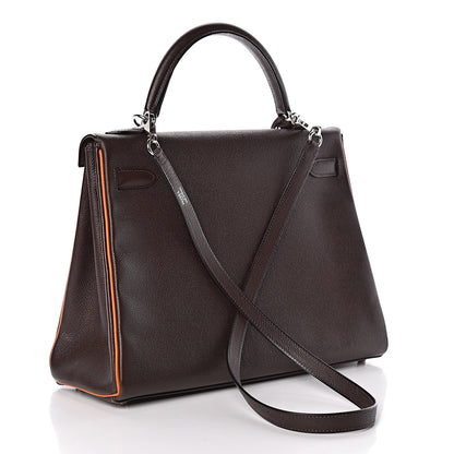 Hermes Epsom Kelly Retourne 32 Chocolate Orange 3 of 46