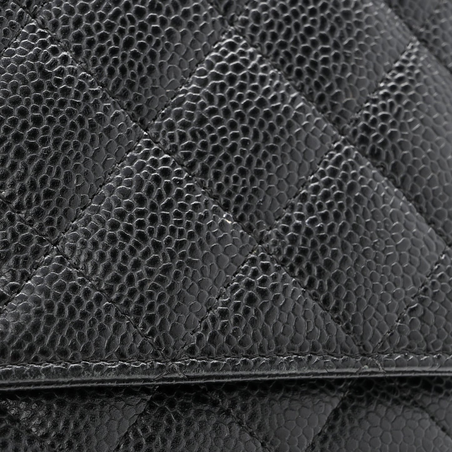 Caviar Quilted Wallet On Chain WOC Black