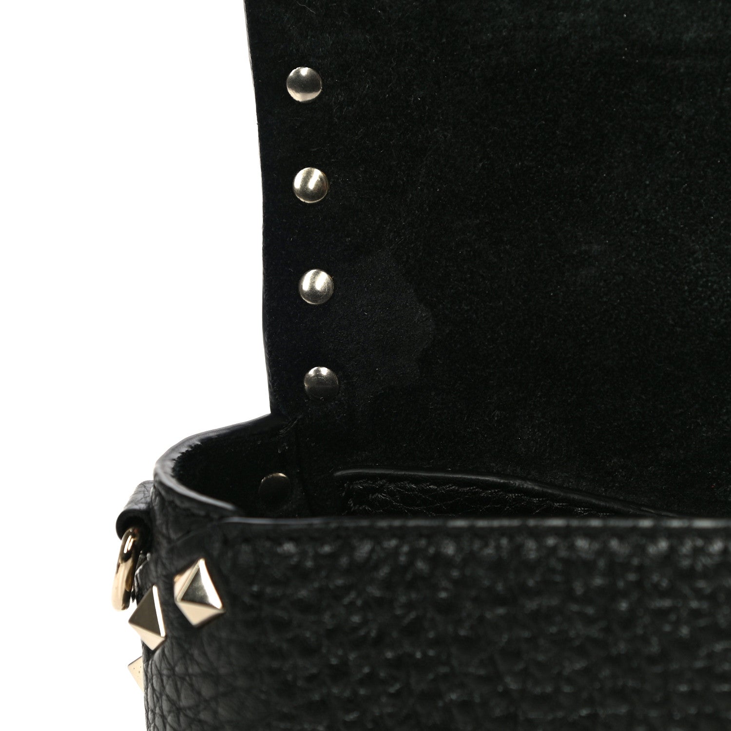 Valentino Garavani Pebbled Calfskin Mini Rockstud Crossbody Bag Black 10 of 11