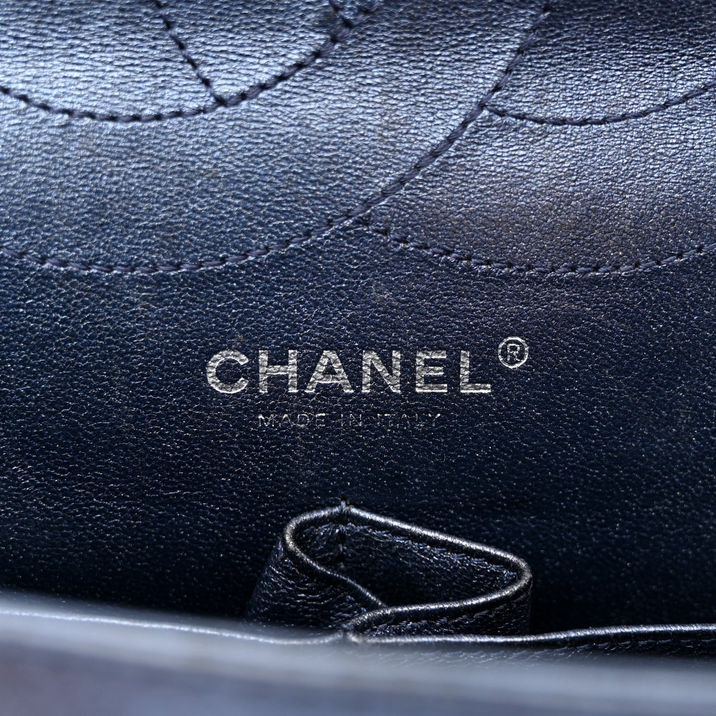 Metallic Aged Calfskin Quilted 2.55 Reissue 228 Flap Blue
