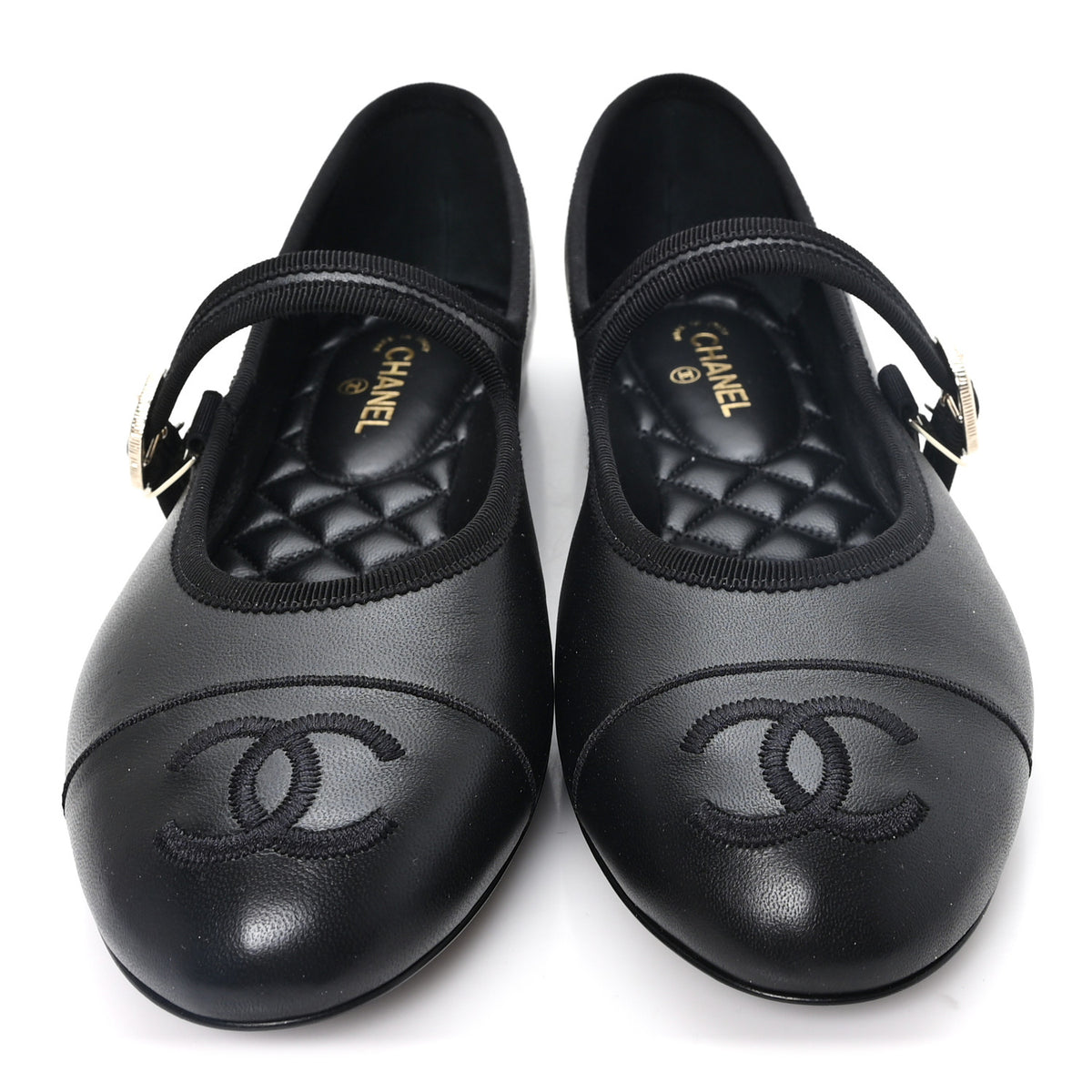 Chanel Lambskin Mary Jane Flats 40.5 Black 3 of 10