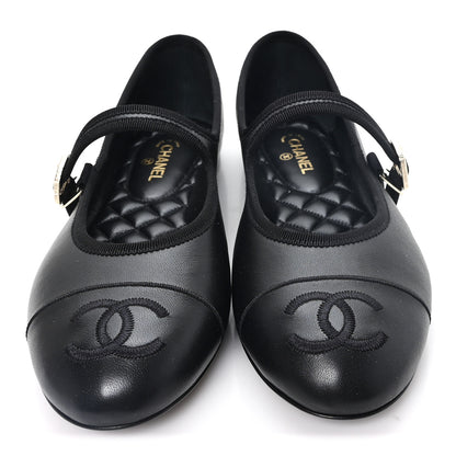 Chanel Lambskin Mary Jane Flats 40.5 Black 3 of 10