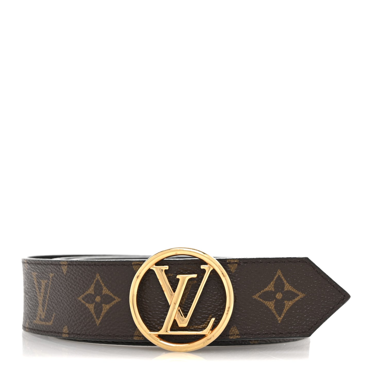 Monogram Epi 35mm LV Circle Reversible Belt 80 32 Black