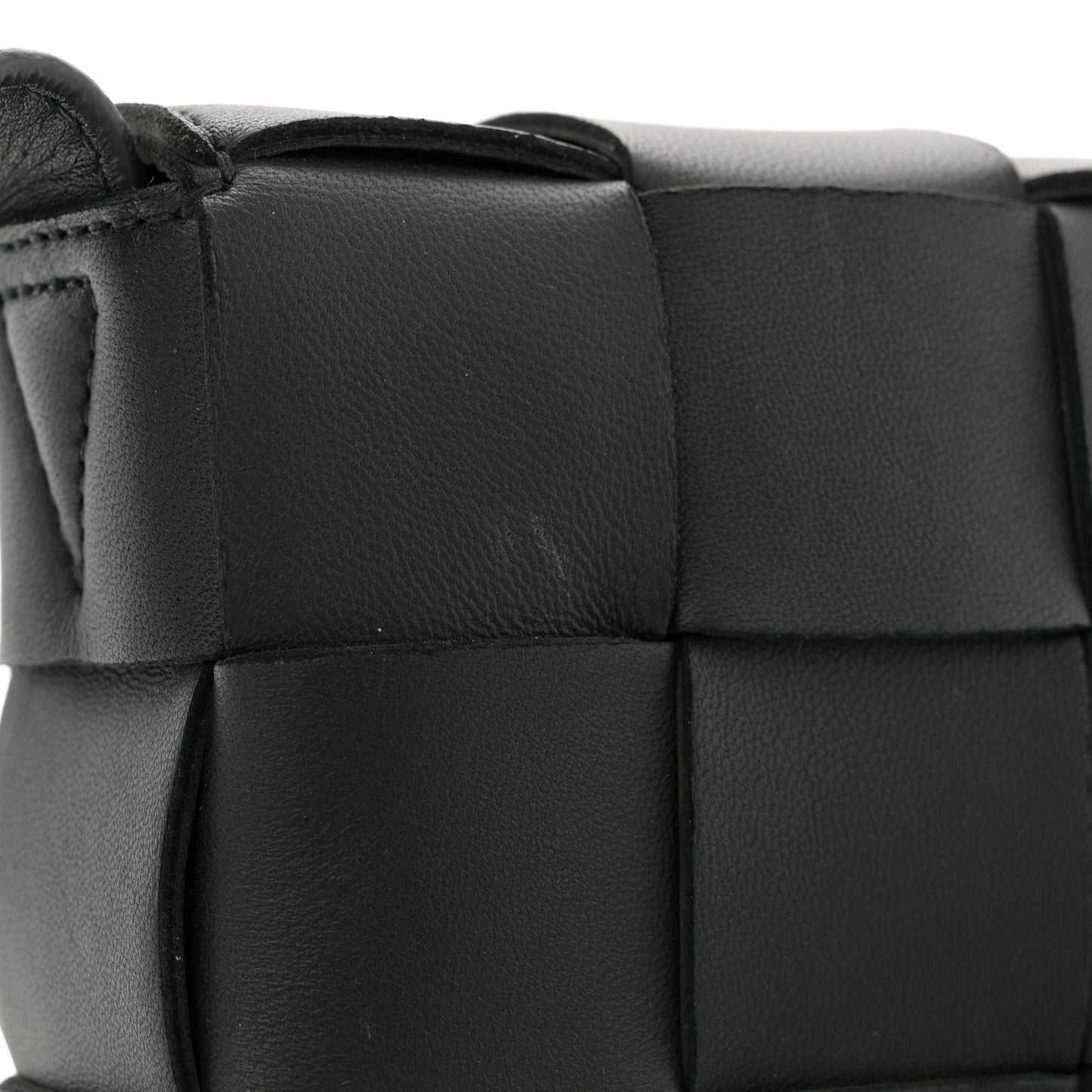 Lambskin Maxi Intreccio Small Cassette Crossbody Bag Black