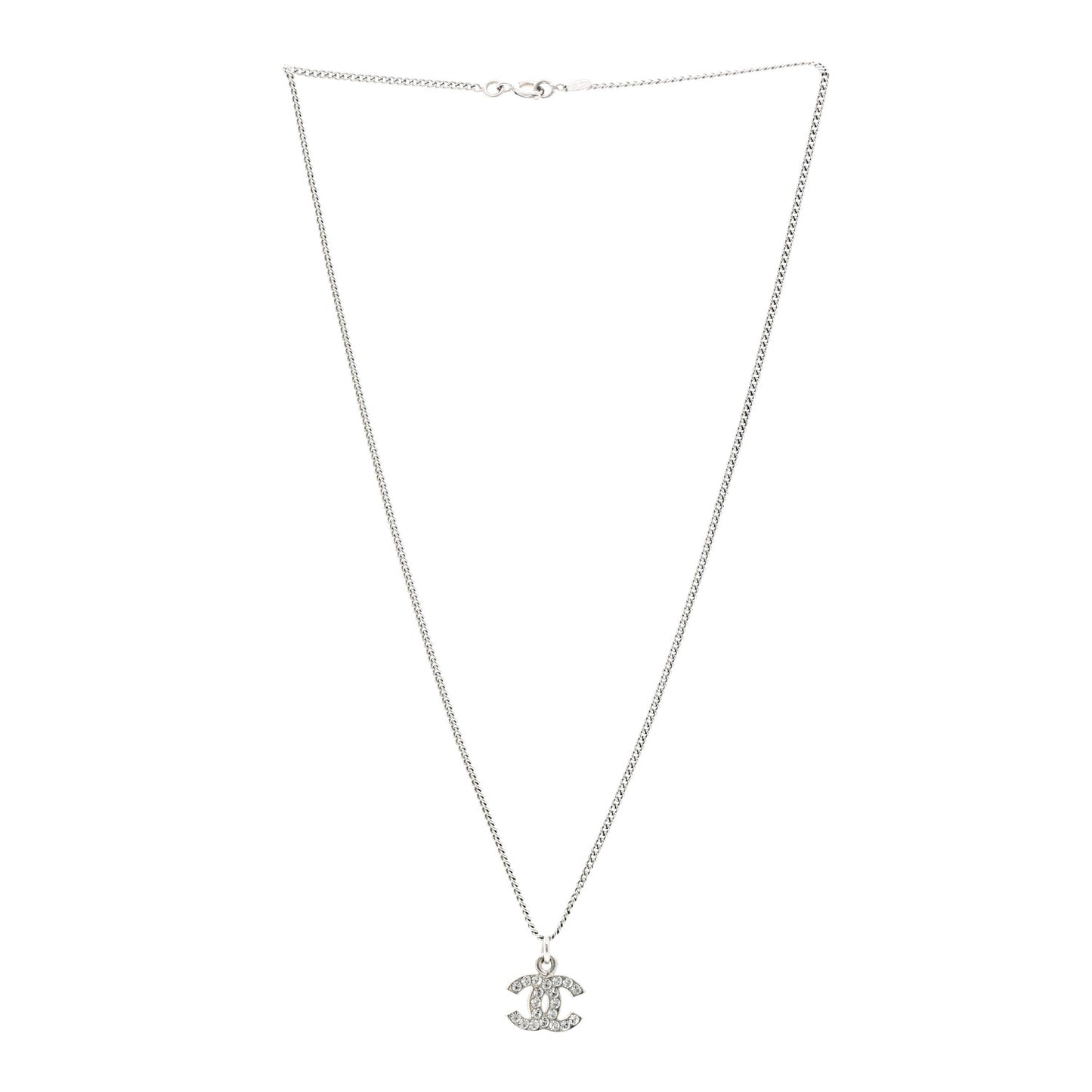 Crystal Timeless CC Necklace Silver
