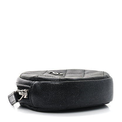 Chanel Metallic Caviar Quilted Zip Around Classic Coin Purse Black 4 of 7
