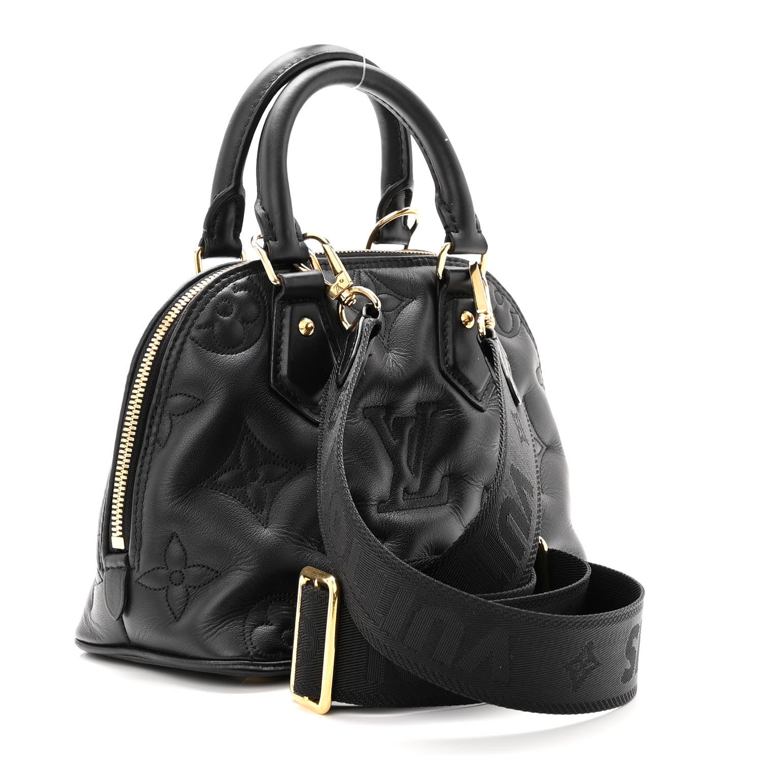 Louis Vuitton Calfskin Bubblegram Alma BB Black 2 of 8