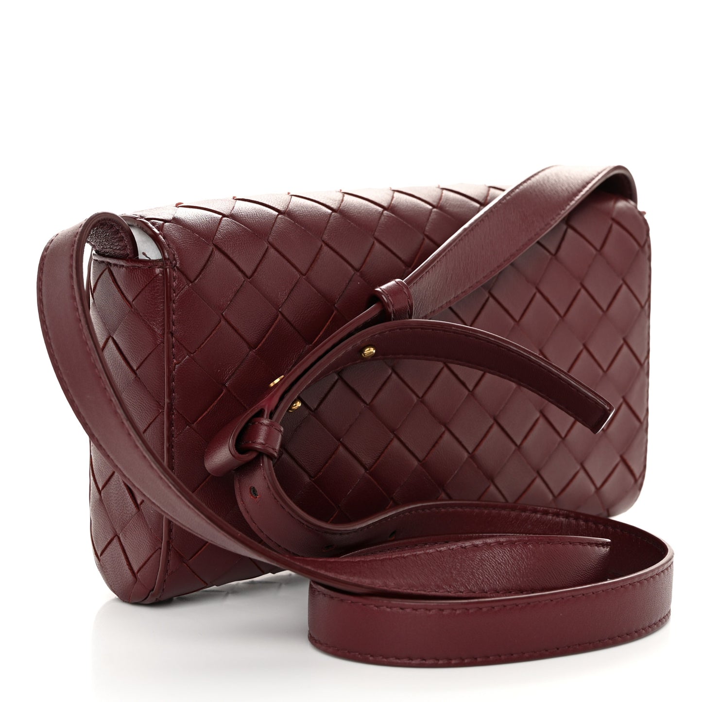 Nappa Intrecciato Mini Andiamo Crossbody Bag Barolo