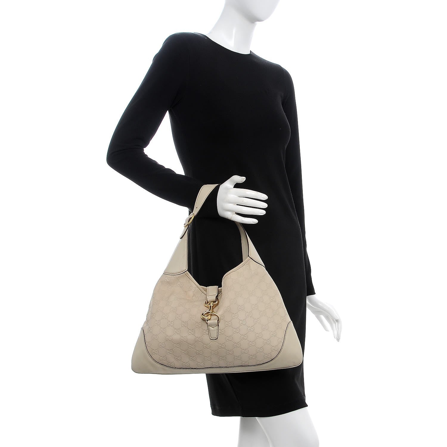 Gucci Guccissima Medium Jackie O Bouvier Hobo Off White 2 of 16