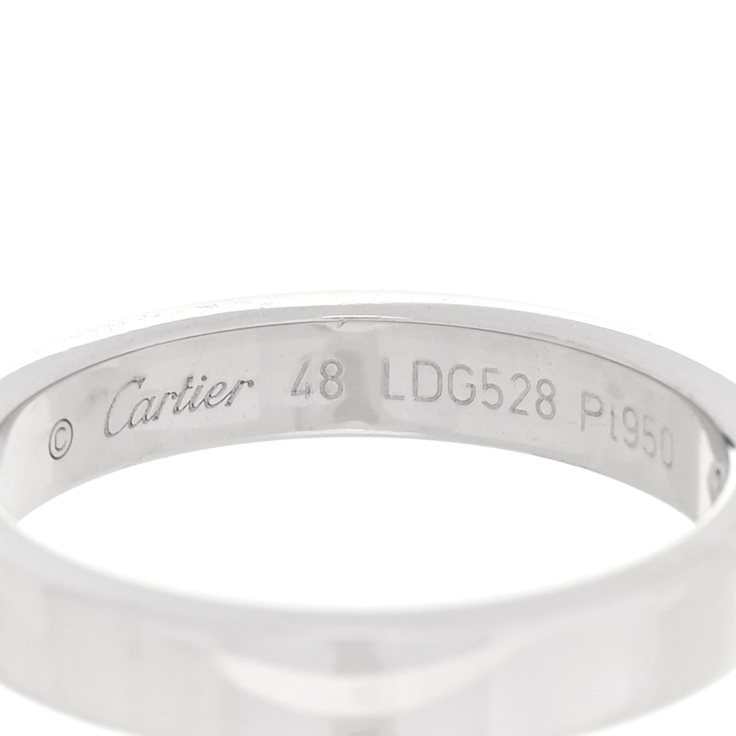 Cartier Platinum Diamond 3mm C De Cartier Wedding Band Ring 48 4.5 4 of 5