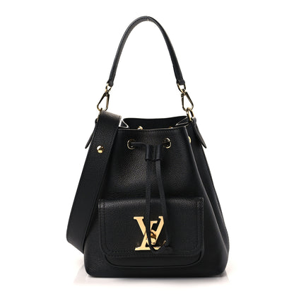 Louis Vuitton Calfskin Lockme Bucket MM Black 1 of 8
