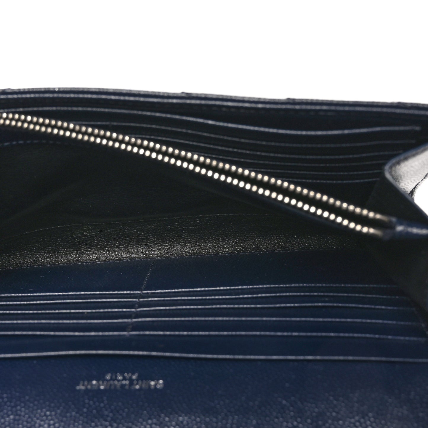 Grain De Poudre Matelasse Chevron Monogram Chain Wallet Deep Marine