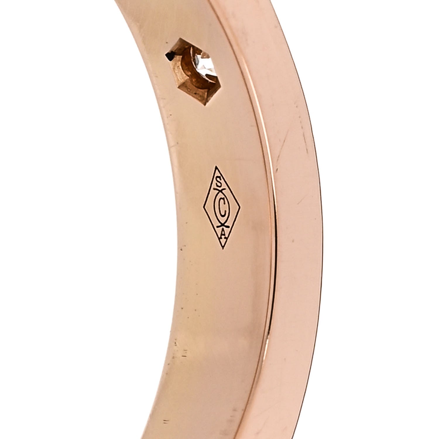 Cartier 18K Pink Gold Diamond 3mm C De Cartier Wedding Band Ring 49 5 5 of 5