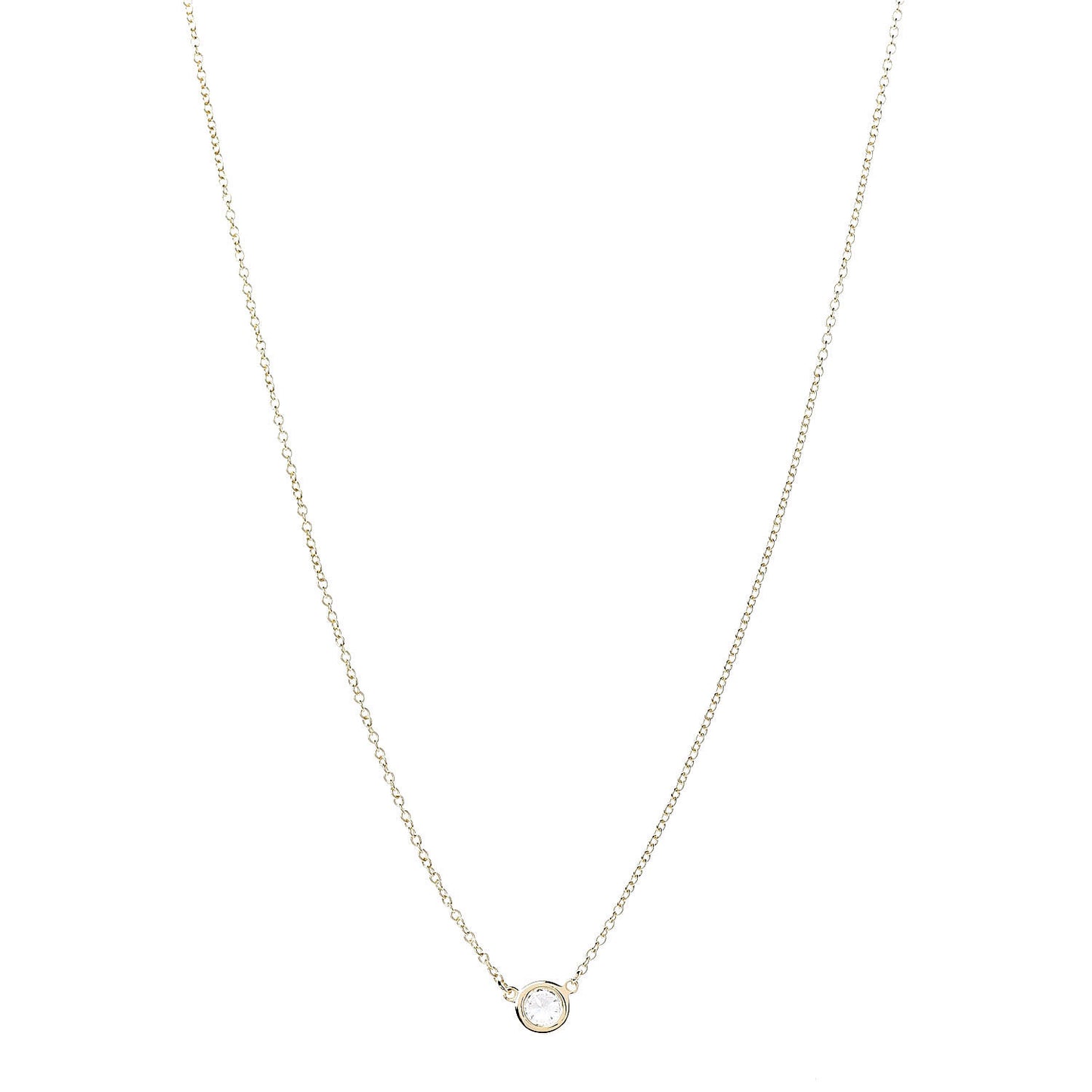 18K Yellow Gold Diamond .25ct Elsa Peretti Diamonds by the Yard Pendant Necklace
