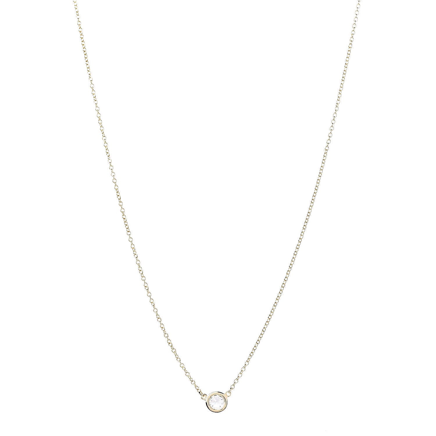 Tiffany 18K Yellow Gold Diamond .25ct Elsa Peretti Diamonds by the Yard Pendant Necklace 1 of 9