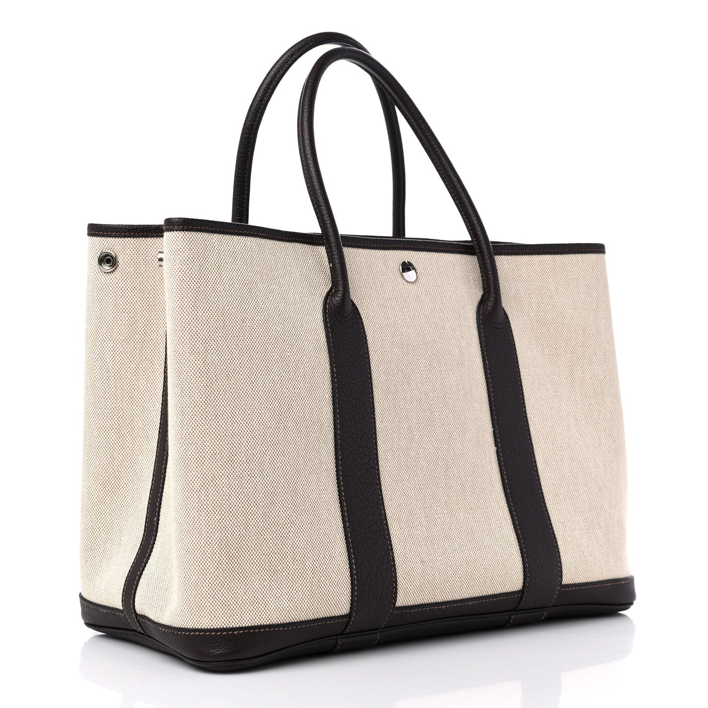 Buffle Skipper Toile Garden Party 36 MM Tote Marron Fonce