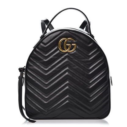 Gucci Calfskin Matelasse GG Marmont Backpack Black 1 of 7
