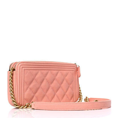 Chanel Caviar Quilted Small Boy Clutch With Chain Light Pink 3 of 8