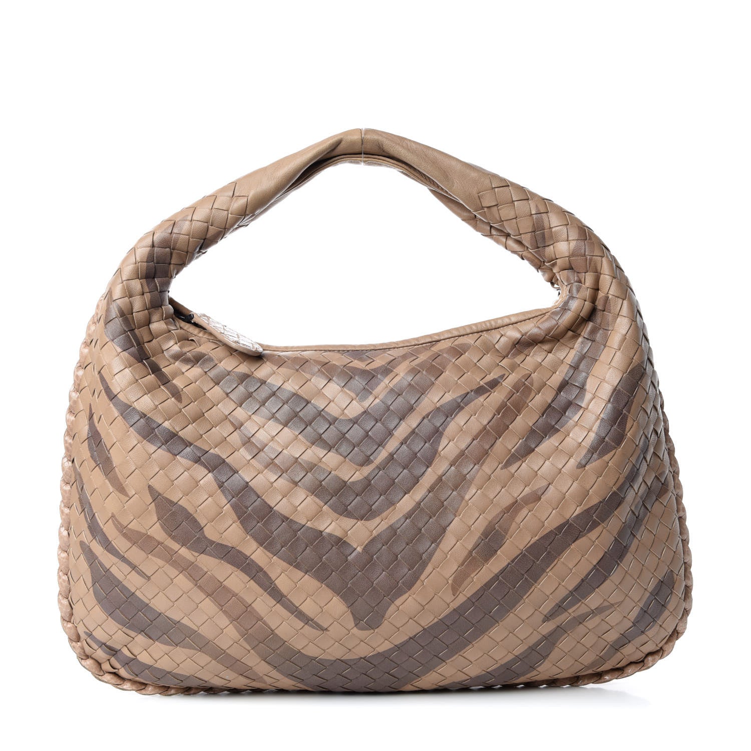 Bottega Veneta Nappa Snakeskin Intrecciato Medium Veneta Tiger Print Hobo Maple 1 of 10