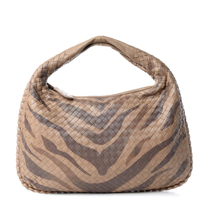 Bottega Veneta Nappa Snakeskin Intrecciato Medium Veneta Tiger Print Hobo Maple 1 of 10