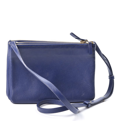 Celine Lambskin Small Trio Crossbody Bag Electric Blue 2 of 8