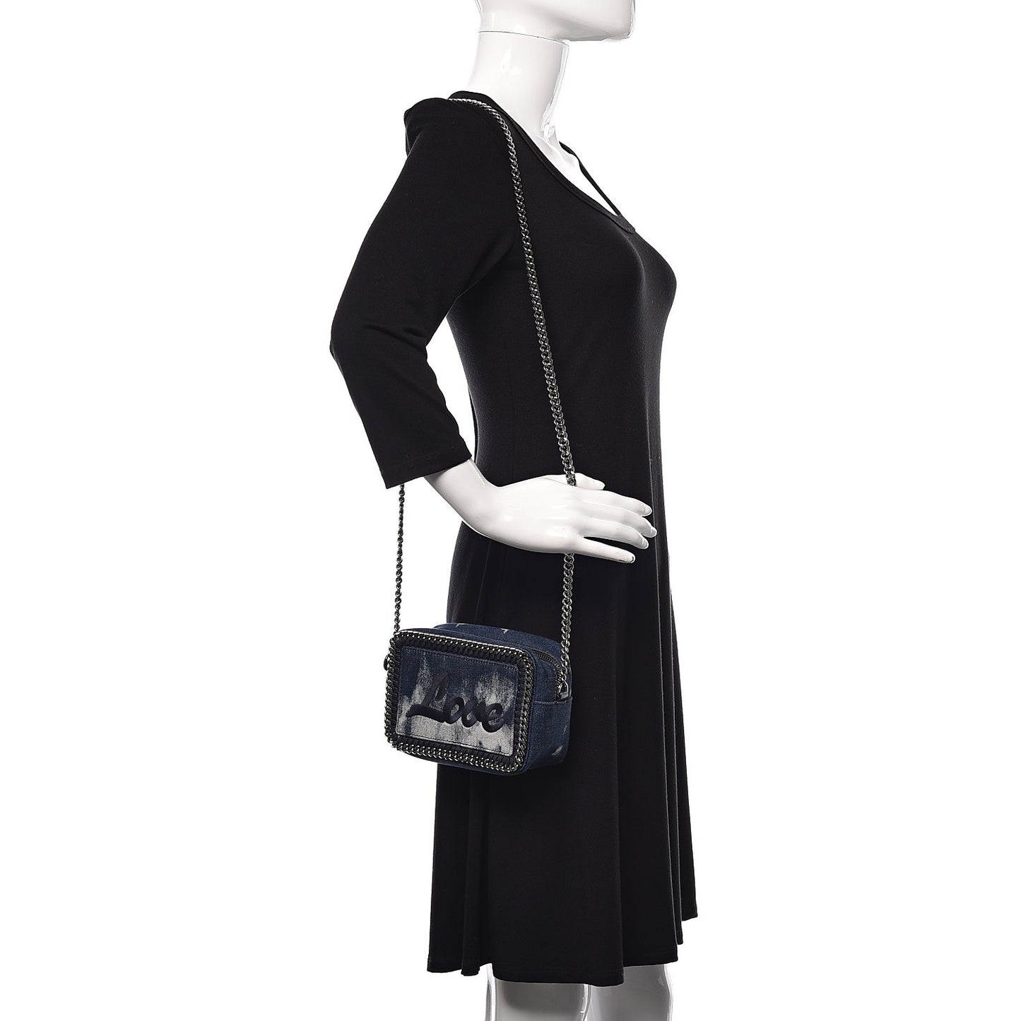 Denim Love Falabella Crossbody Camera Bag Blue