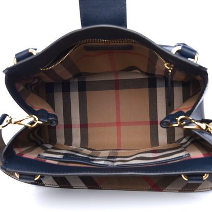 Burberry Soft Grain Calfskin Medium Buckle Tote Blue Carbon 6 of 11