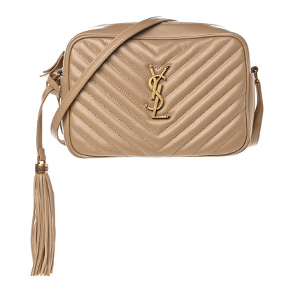Saint Laurent Calfskin Matelasse Monogram Lou Camera Bag Dark Beige 1 of 10