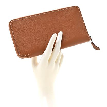 Hermes Evercolor Barenia Silk'In Wallet Gold 2 of 7