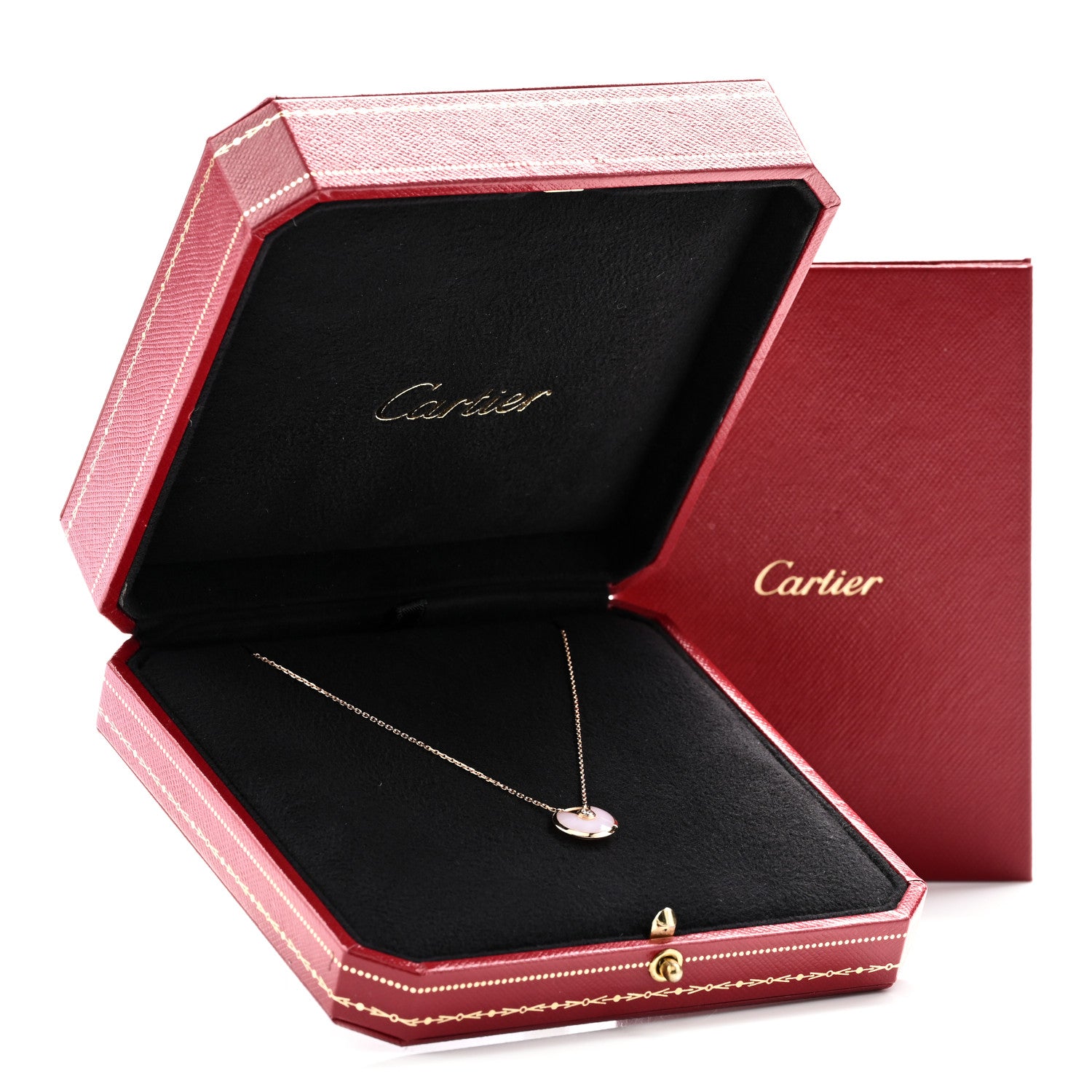Cartier 18K Pink Gold Diamond Pink Opal XS Amulette de Cartier Pendant Necklace 5 of 5