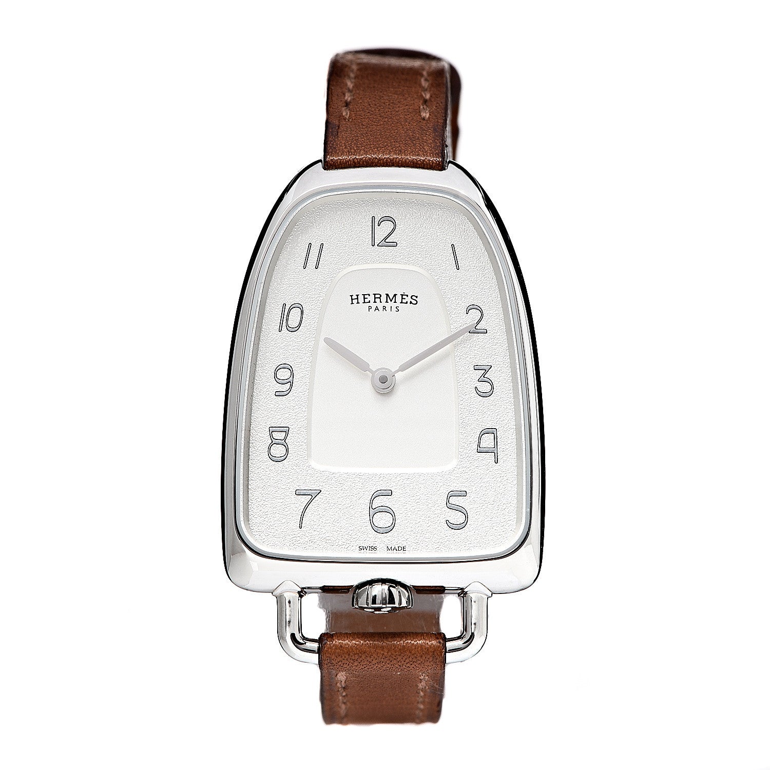 Hermes Stainless Steel Barenia 26mm Galop Quartz Watch Fauve 1 of 8
