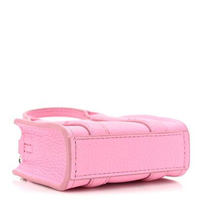 Marc Jacobs Grained Calfskin Nano Bag Charm The Tote Bag Fluro Candy Pink 4 of 7