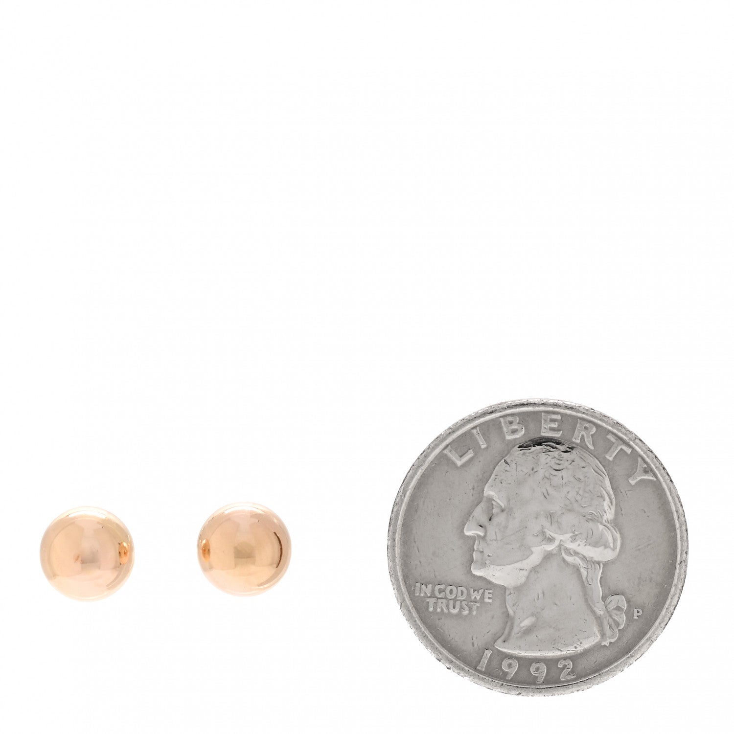 Tiffany 18K Rose Gold 8mm HardWear Ball Earrings 2 of 5
