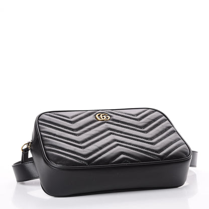 Gucci Calfskin Matelasse Mens GG Marmont Belt Bag 80 32 Black 3 of 13