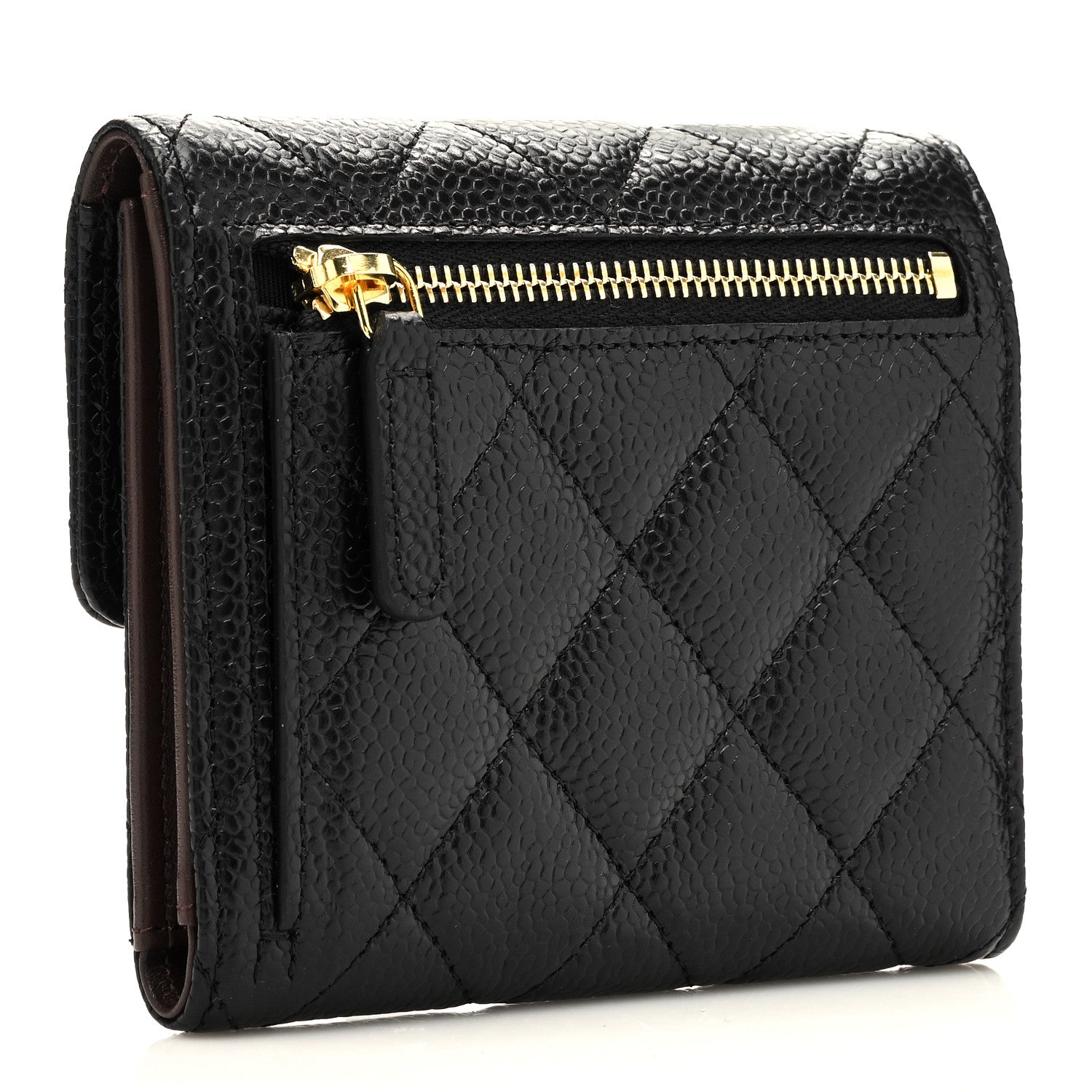 Chanel Caviar Quilted Compact Flap Wallet Black 3 of 8