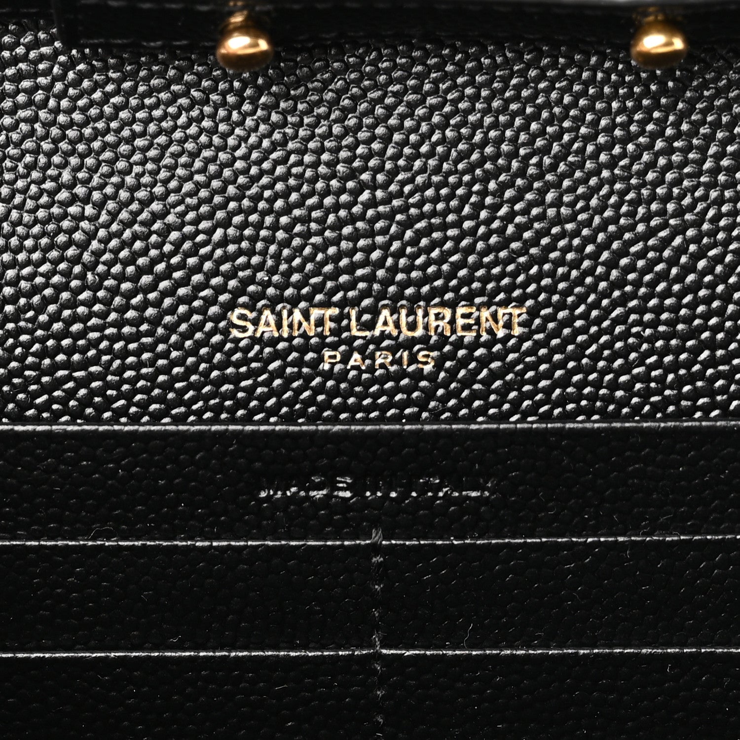 Saint Laurent Grain De Poudre Matelasse Chevron Monogram Chain Wallet Black 6 of 10