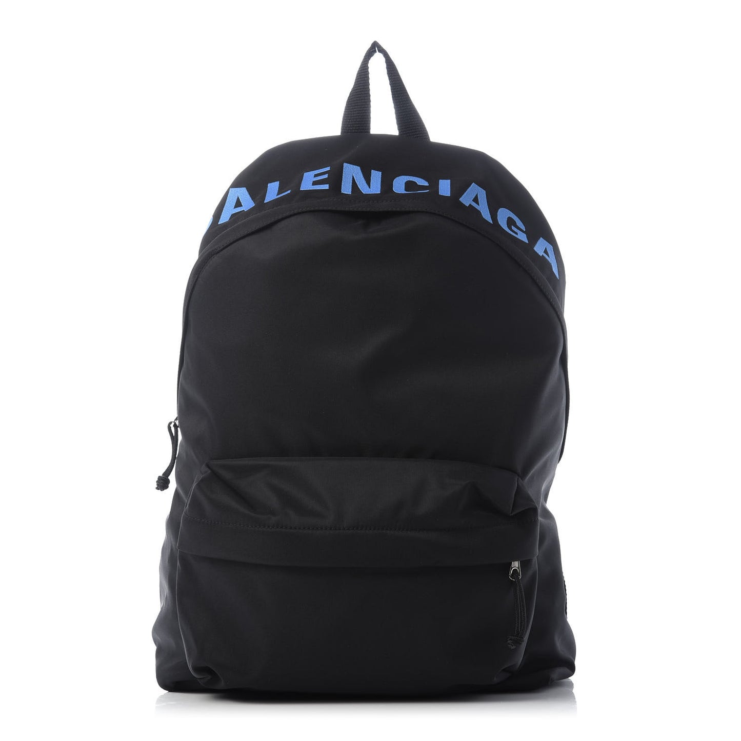 Recycled Sport Nylon Logo Embroidered Wheel Backpack Black Cyan