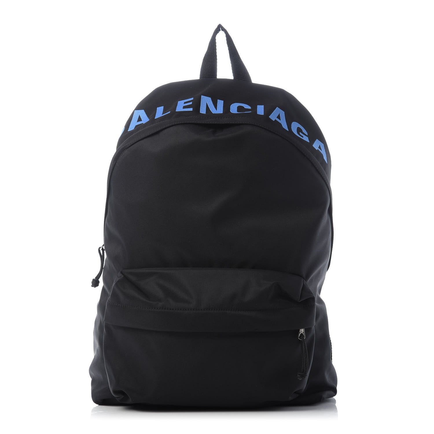 Balenciaga Recycled Sport Nylon Logo Embroidered Wheel Backpack Black Cyan 1 of 7