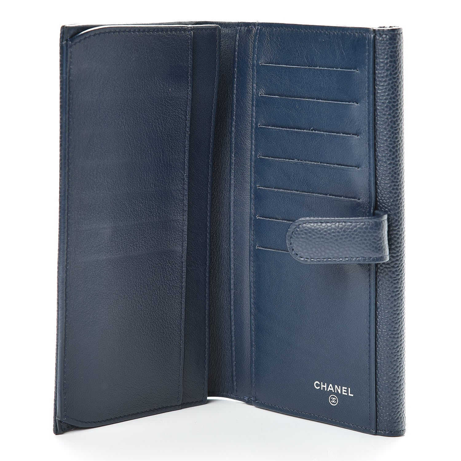 Chanel Caviar Timeless CC Large Flap Wallet Navy Blue 6 of 11