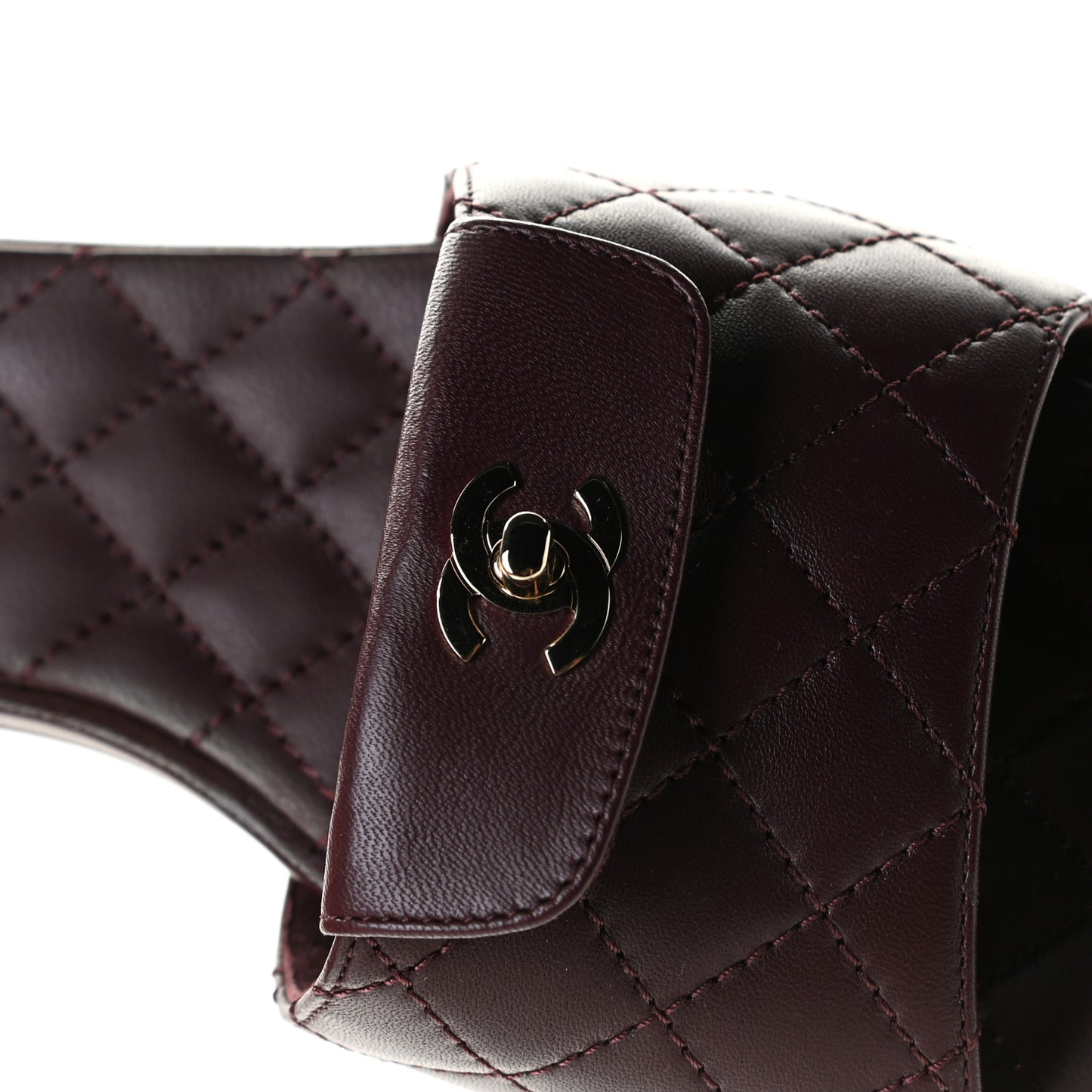 Lambskin Quilted CC Turnlock Sandals 40 Burgundy