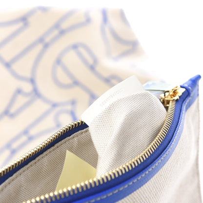 Burberry Cotton Canvas Monogram Medium Soft Belt Bag Natural Honey Blue 7 of 10