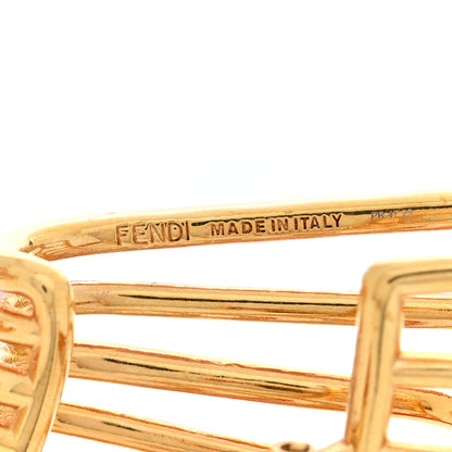Fendi Metal Resin Crystal Filo Ear Cuffs Gold Orange 5 of 5