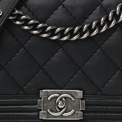 Chanel Calfskin Quilted Double Stitch New Medium Boy Flap Black 12 of 12