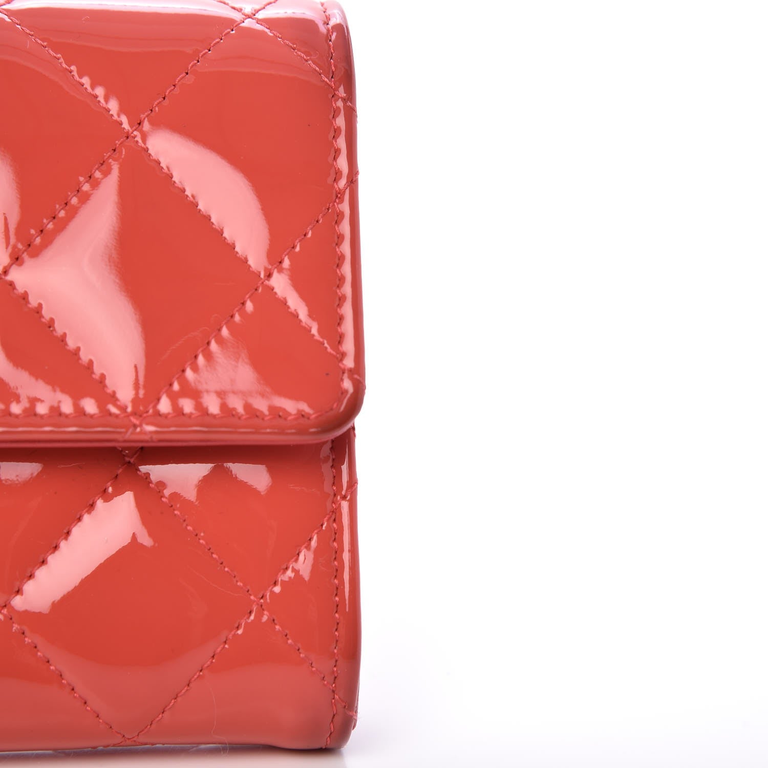 Chanel Patent Calfskin Quilted Large Flap Wallet Dark Pink 11 of 15