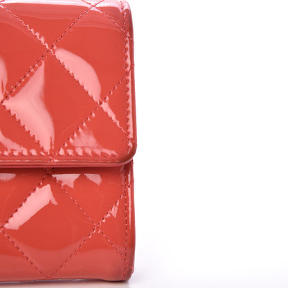 Chanel Patent Calfskin Quilted Large Flap Wallet Dark Pink 11 of 15