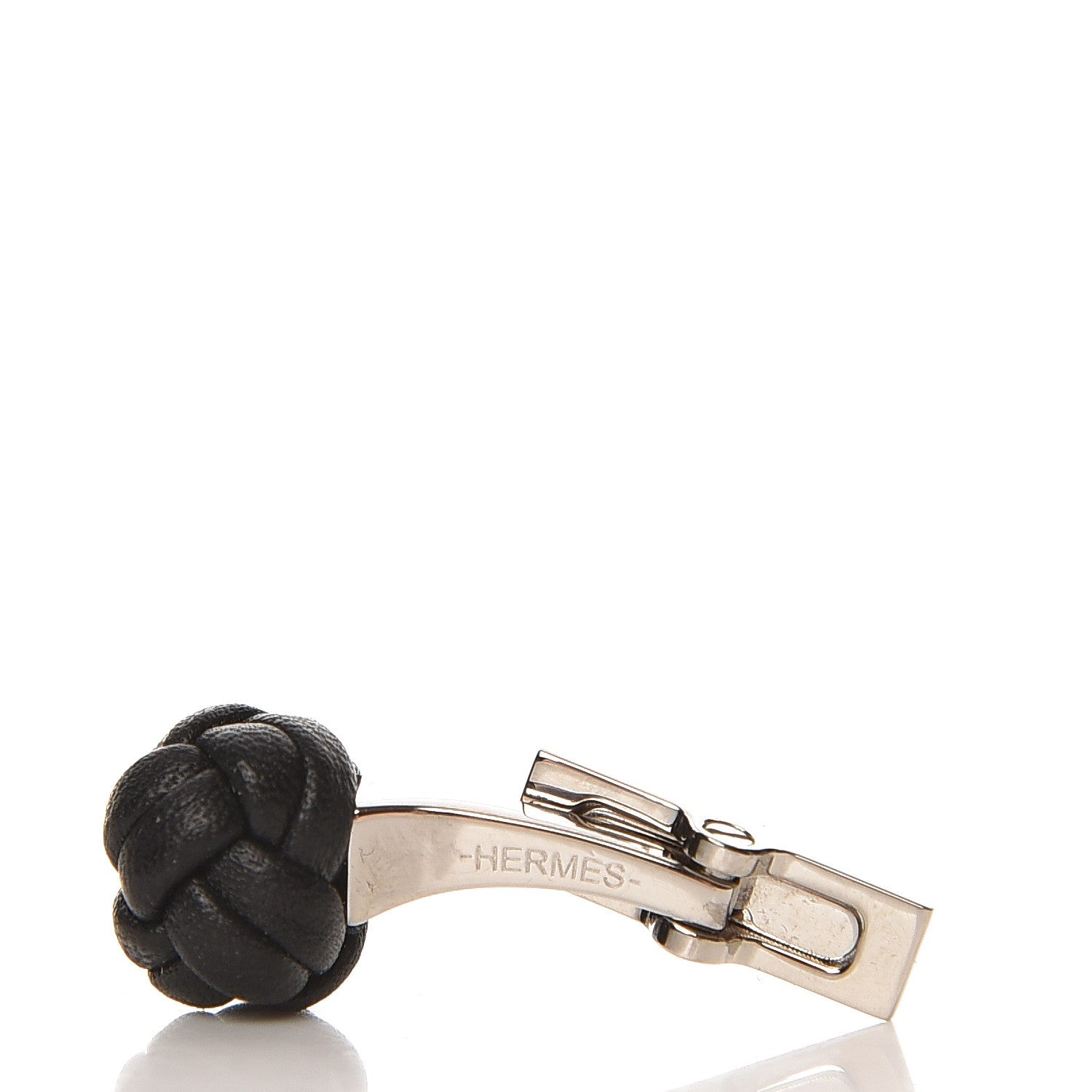 Hermes Swift Palladium Kilt Cufflinks Black 5 of 6