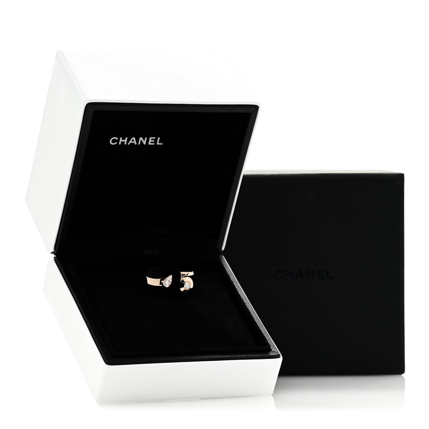 18K Beige Gold Diamond Extrait de No 5 Ring 52 6