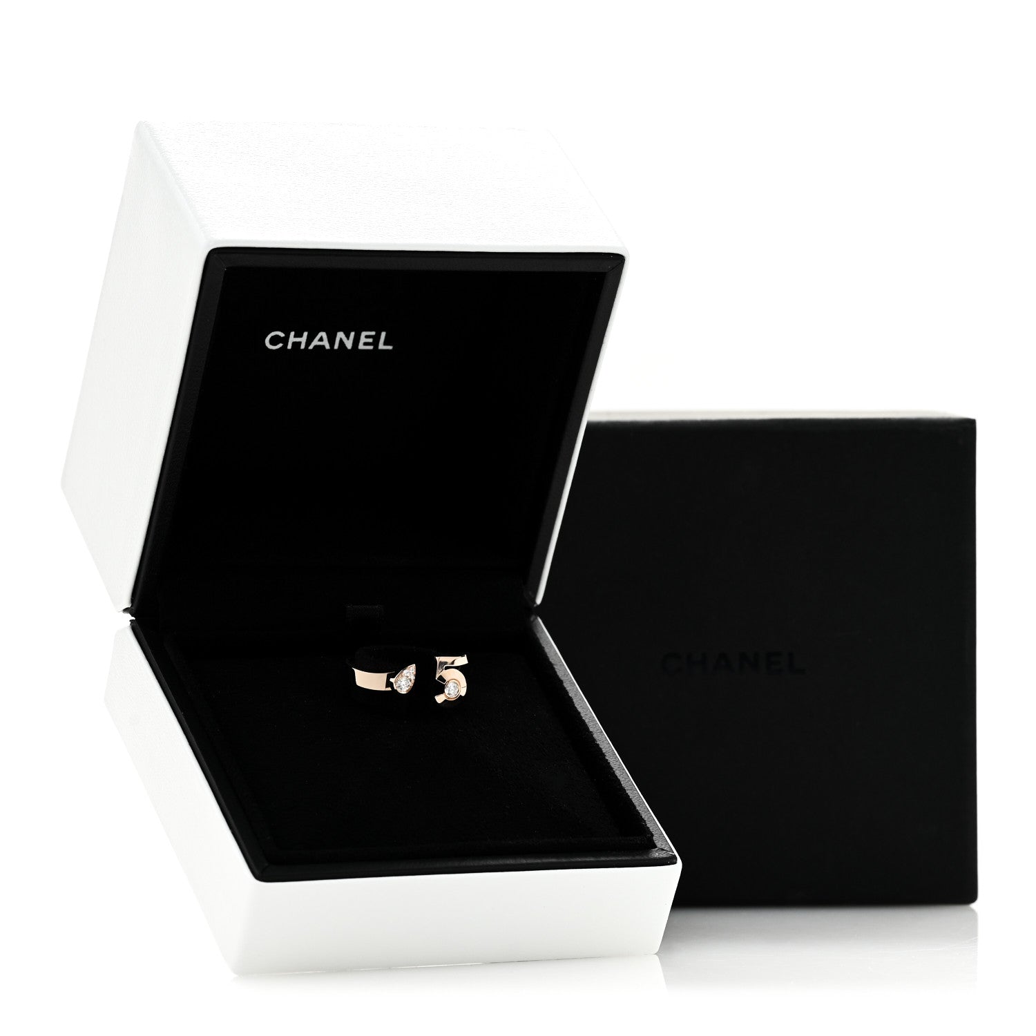 Chanel 18K Beige Gold Diamond Extrait de No 5 Ring 52 6 6 of 6